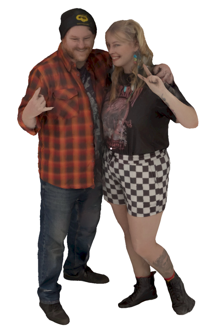 A photorealistic digital 3D model of two friends having fun