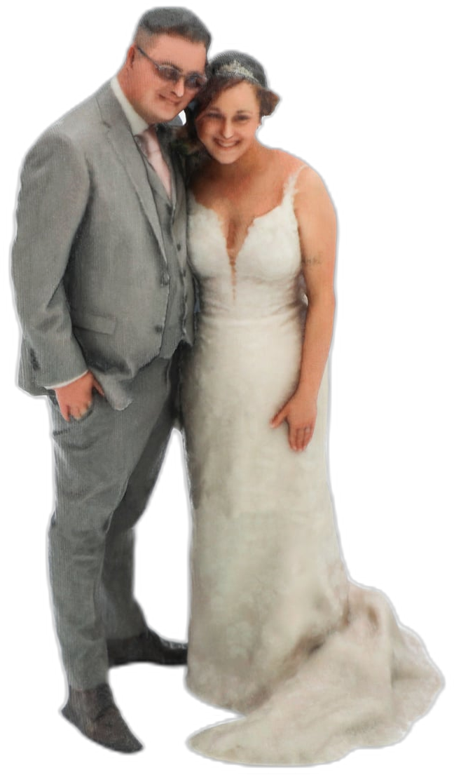 A bride and groom captured as a 3D printed wedding figurine